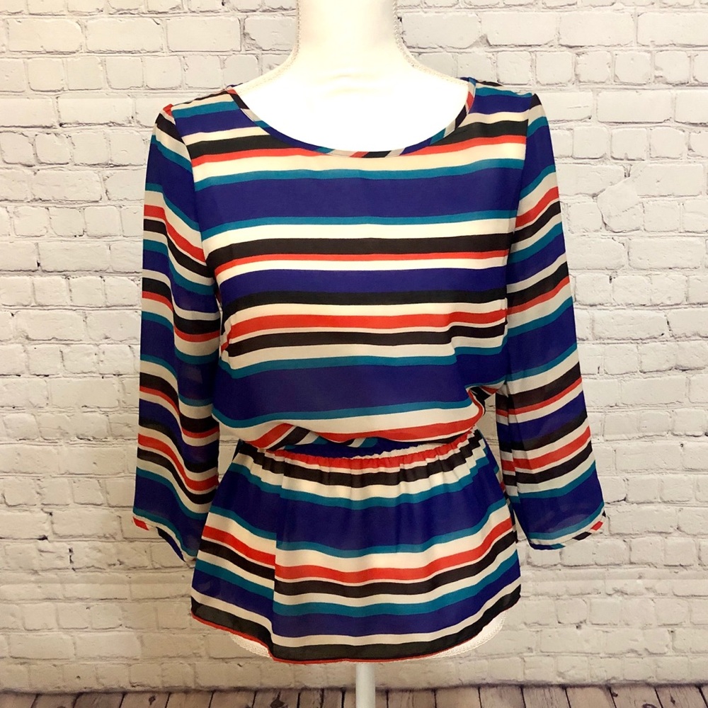 Banana Republic Striped 3/4 Sleeve Top, sz XS
